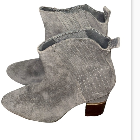 Lucca Lane Jadia Ankle Boots Grey Suede Leather size 8 M - Picture 2 of 13